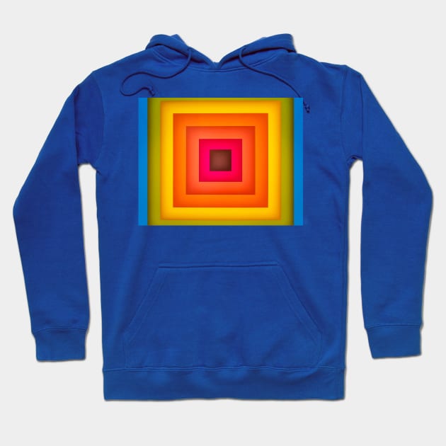 Multicolor Abstract Square Shape Rainbow Spectrum Pattern Hoodie by ernstc